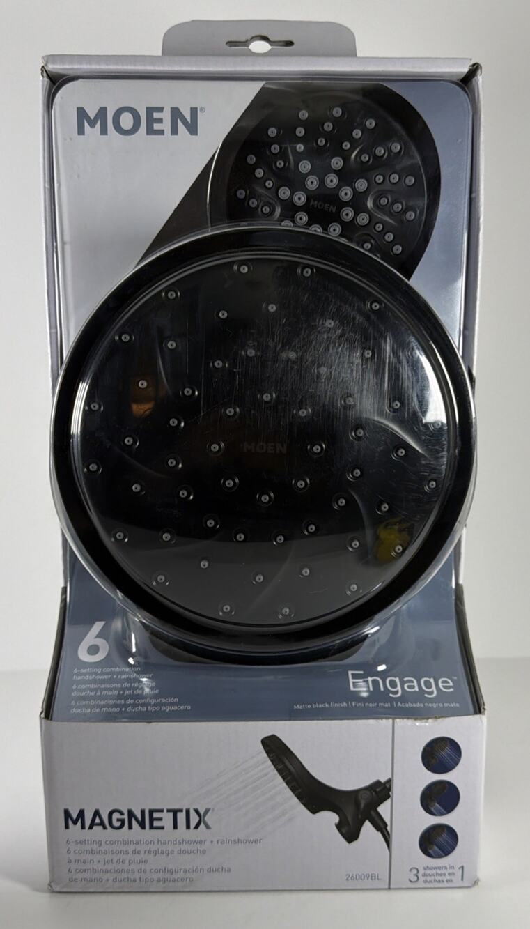 Moen Engage Magnetix 26009BL Head Shower & Rain shower - Black - New